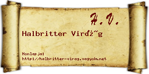 Halbritter Virág névjegykártya